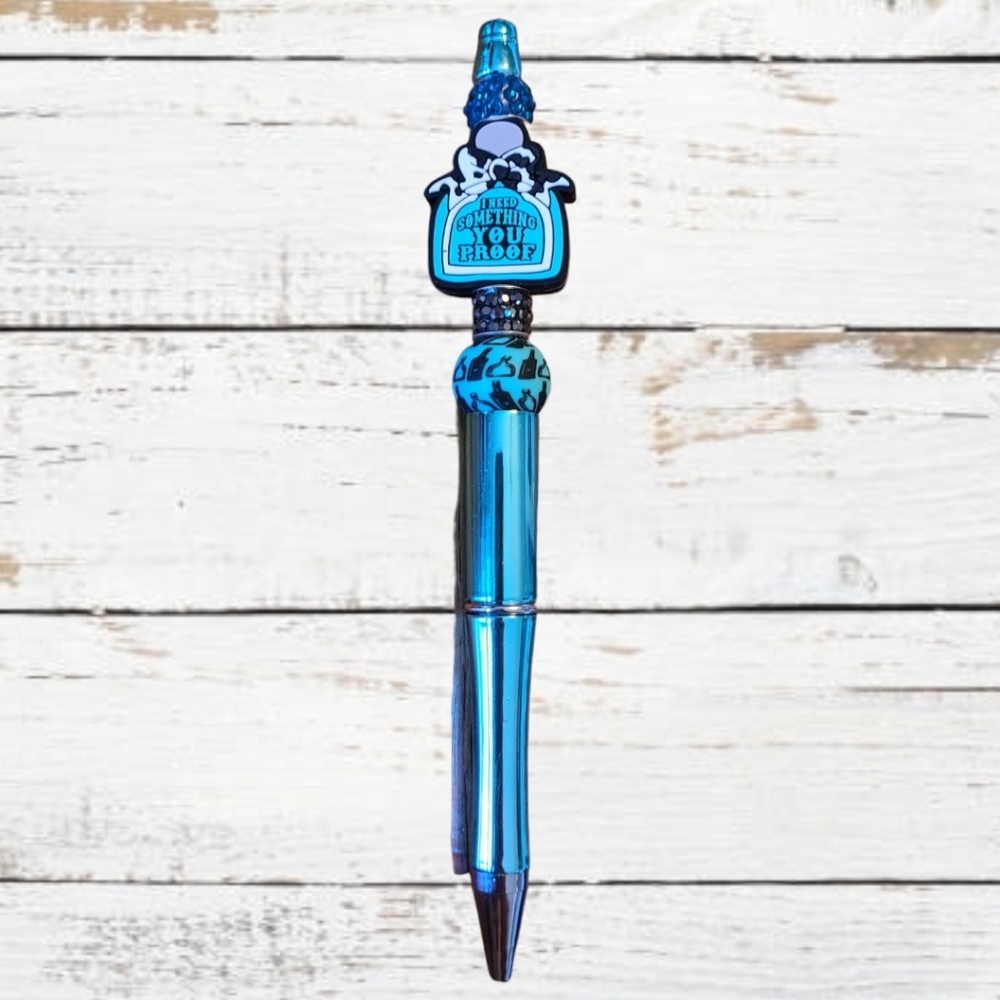 You Proof Teal Beaded Pen